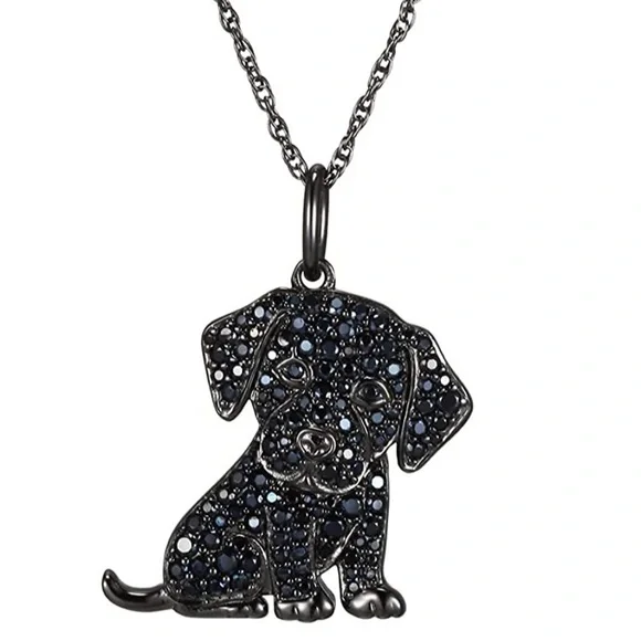 Labrador Retriever Diamonds Puppy Necklace - Picture 4 of 7